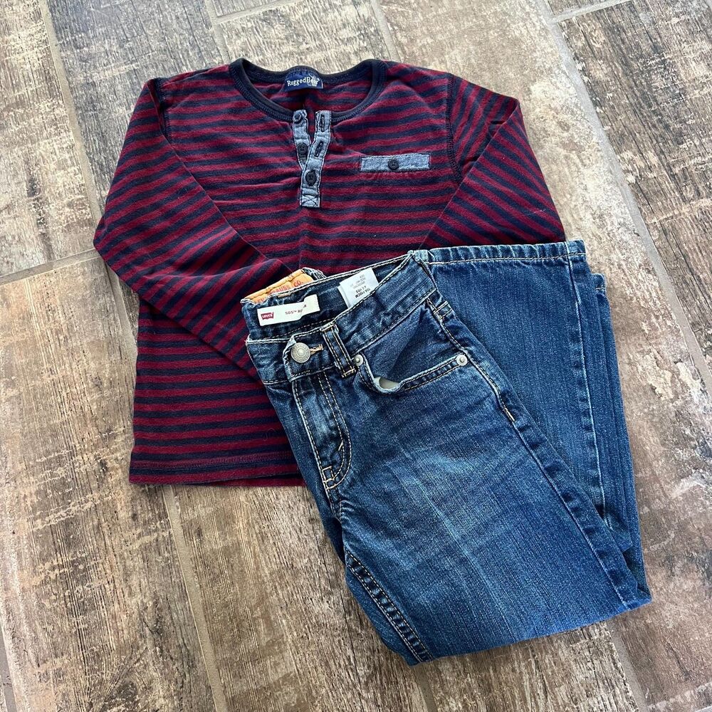 Set Striped Shirt Jeans 505 Levi's 5 Reg
